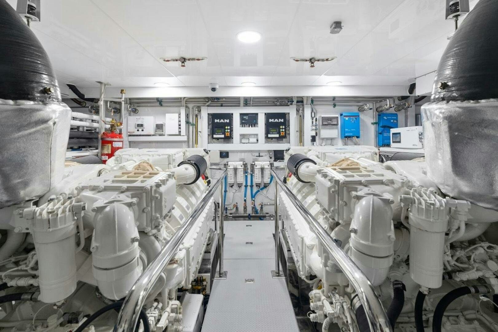 a room with machinery aboard LADY G Yacht for Sale