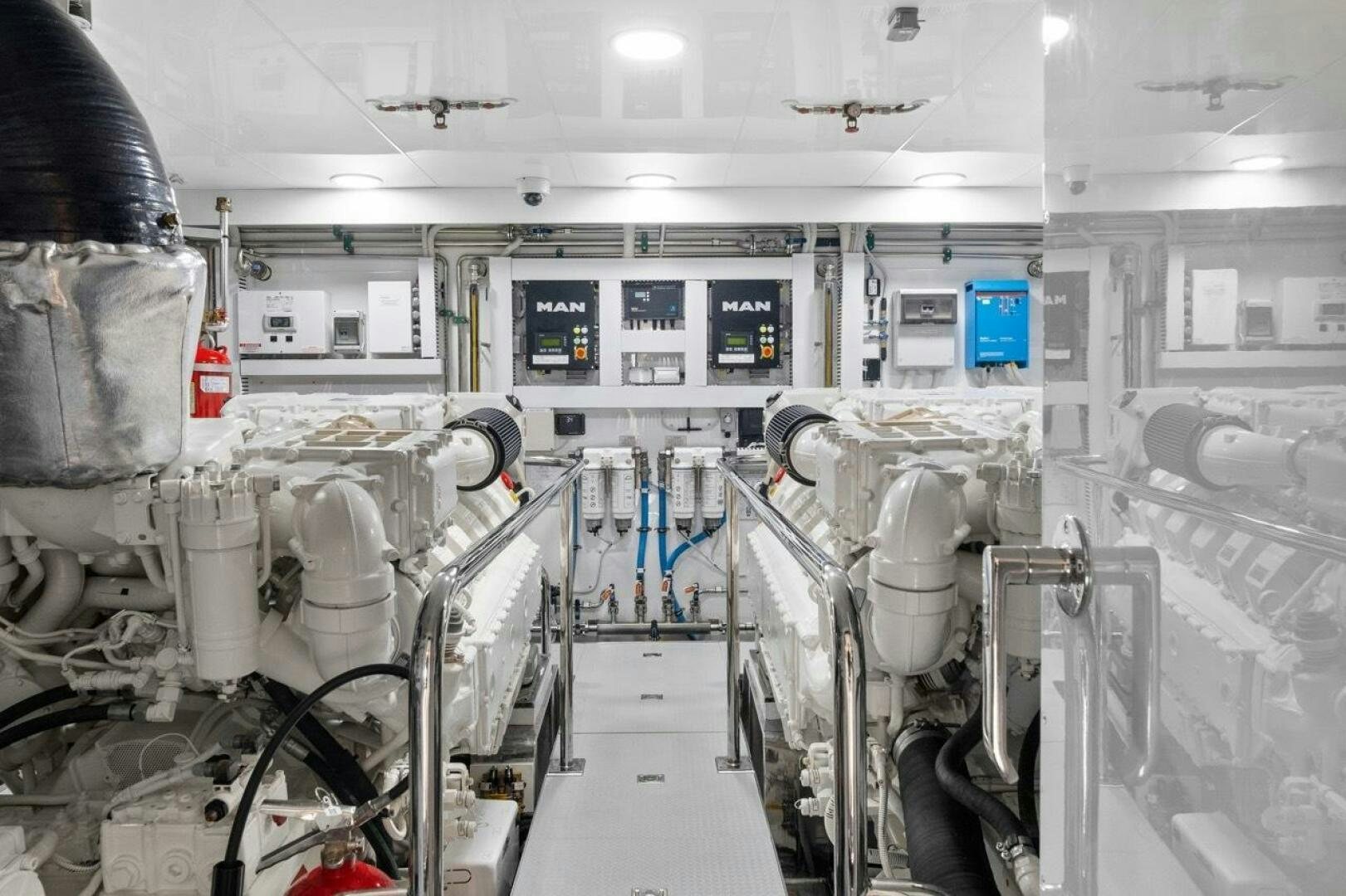 a room with machinery aboard LADY G Yacht for Sale