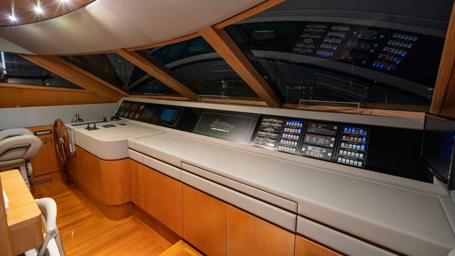a room with a desk and computer aboard LOSAND Yacht for Sale