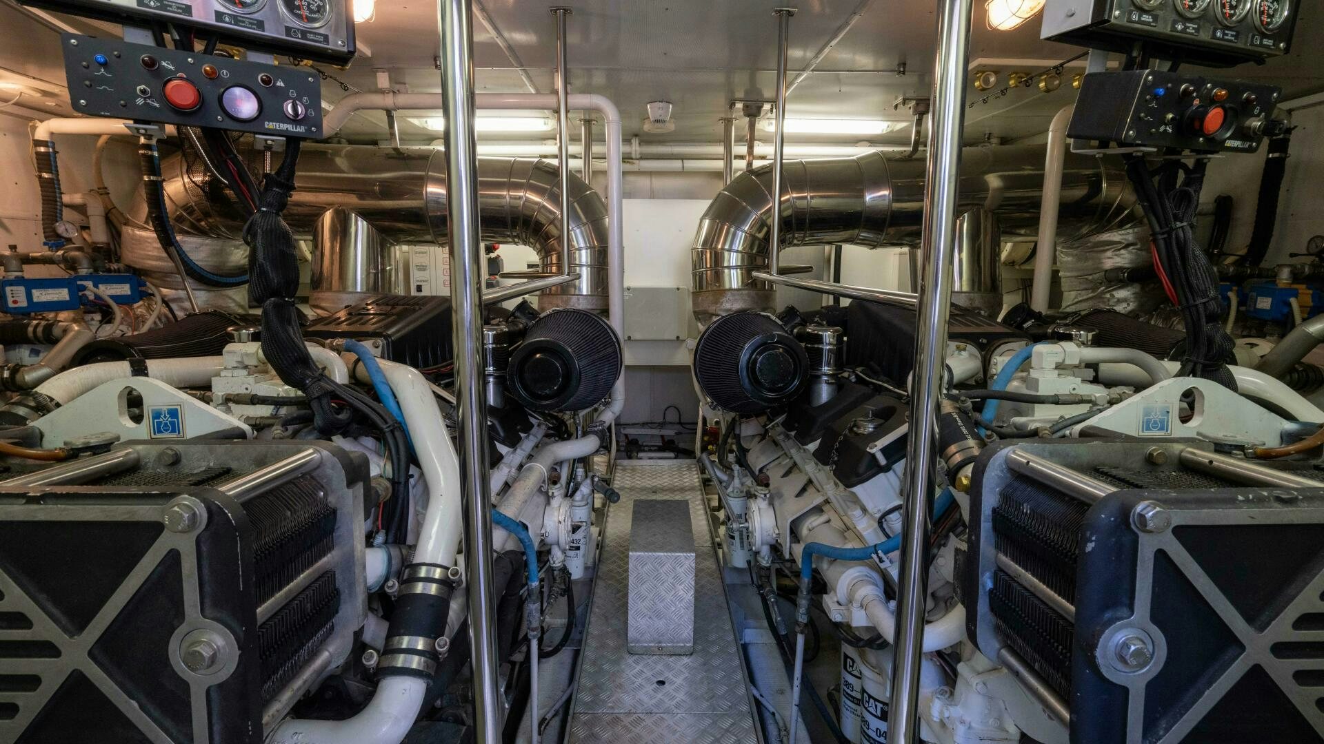 a room with machinery aboard LOSAND Yacht for Sale