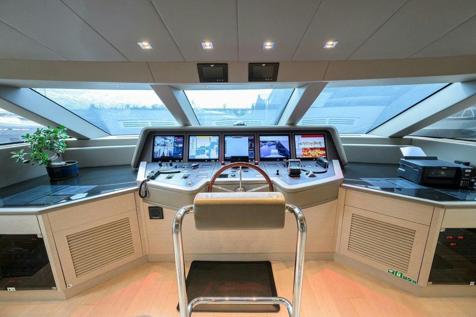 inside of a vehicle aboard GLORY Yacht for Sale