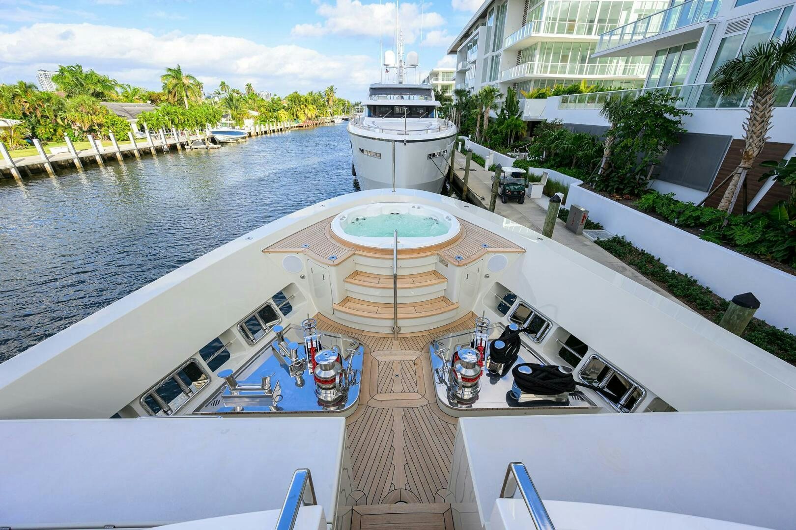 a boat dock with boats aboard GLORY Yacht for Sale