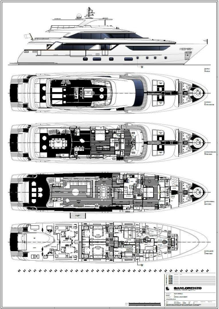 diagram, engineering drawing aboard GLORY Yacht for Sale