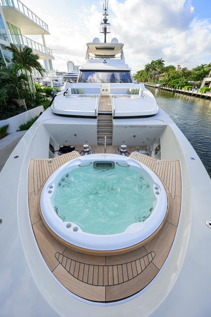 a large swimming pool aboard GLORY Yacht for Sale