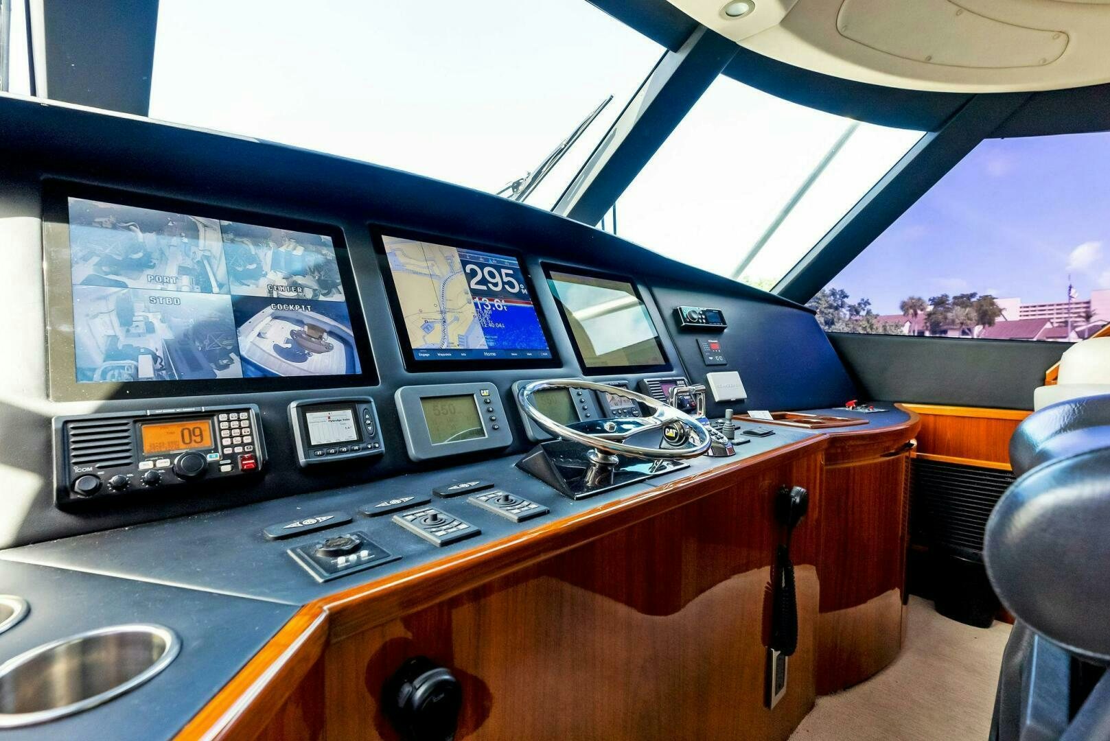 a control panel in a car aboard PRINCESS LILY Yacht for Sale
