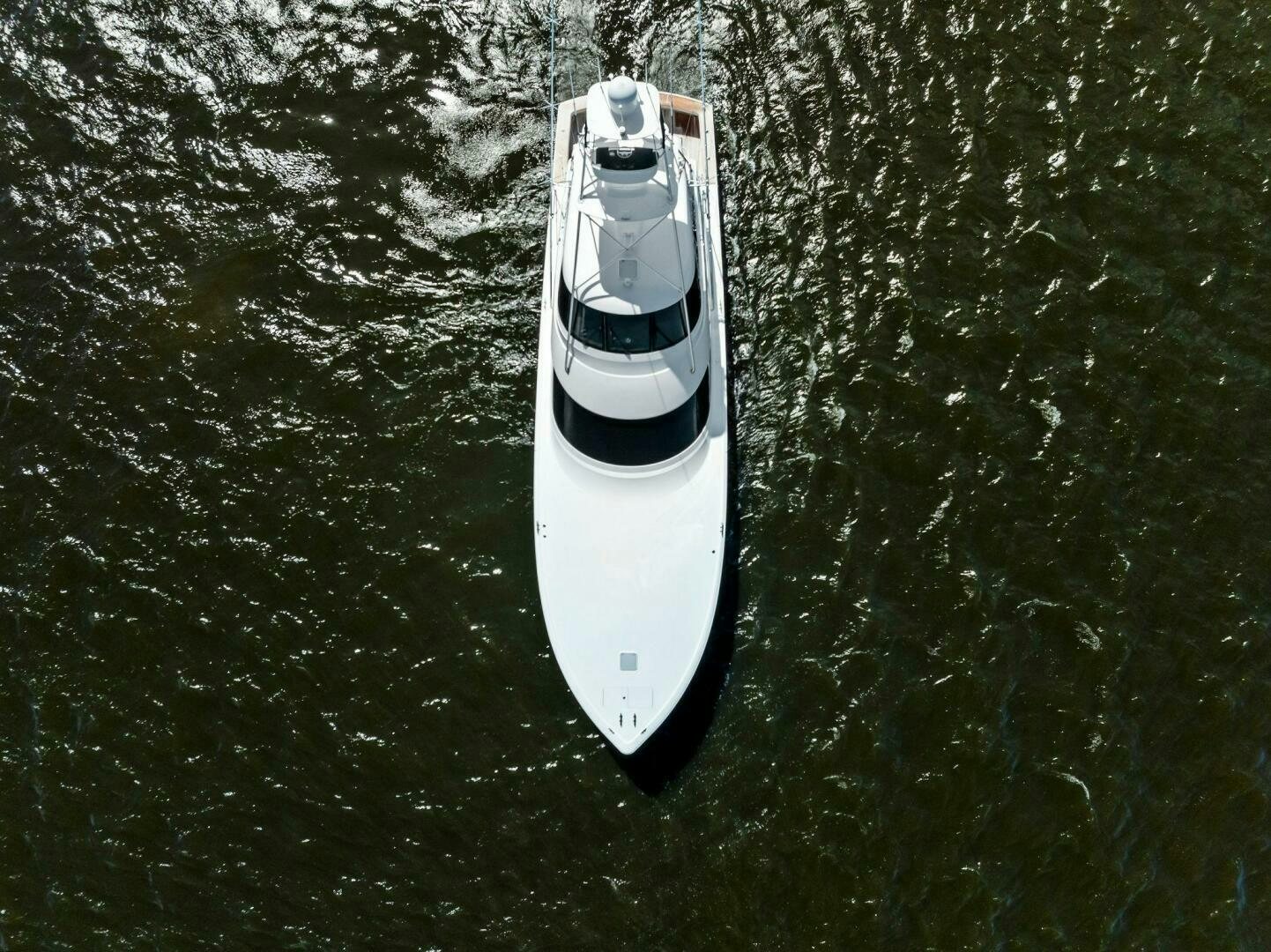 a white boat in the water aboard PRINCESS LILY Yacht for Sale