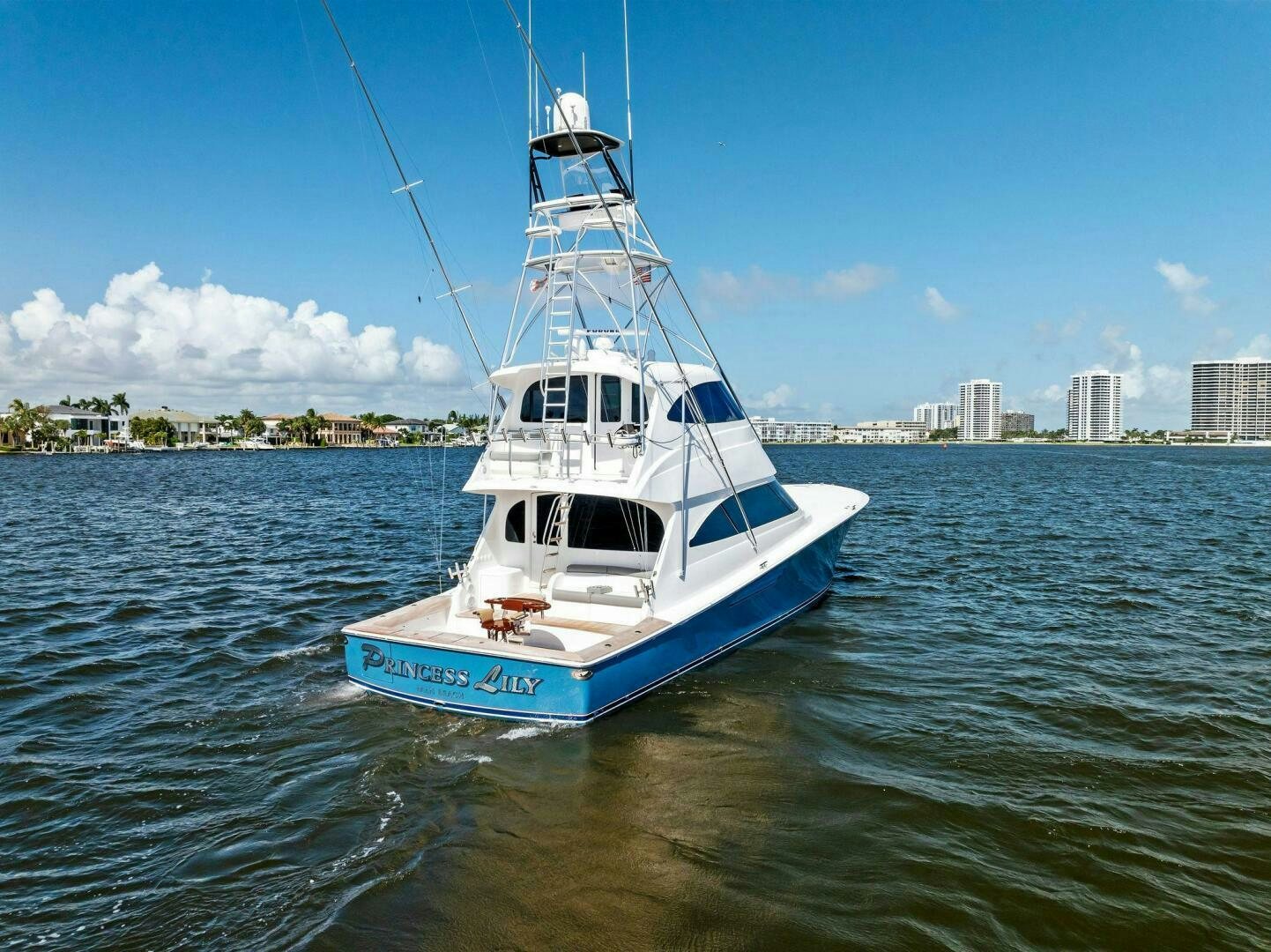 a boat on the water aboard PRINCESS LILY Yacht for Sale