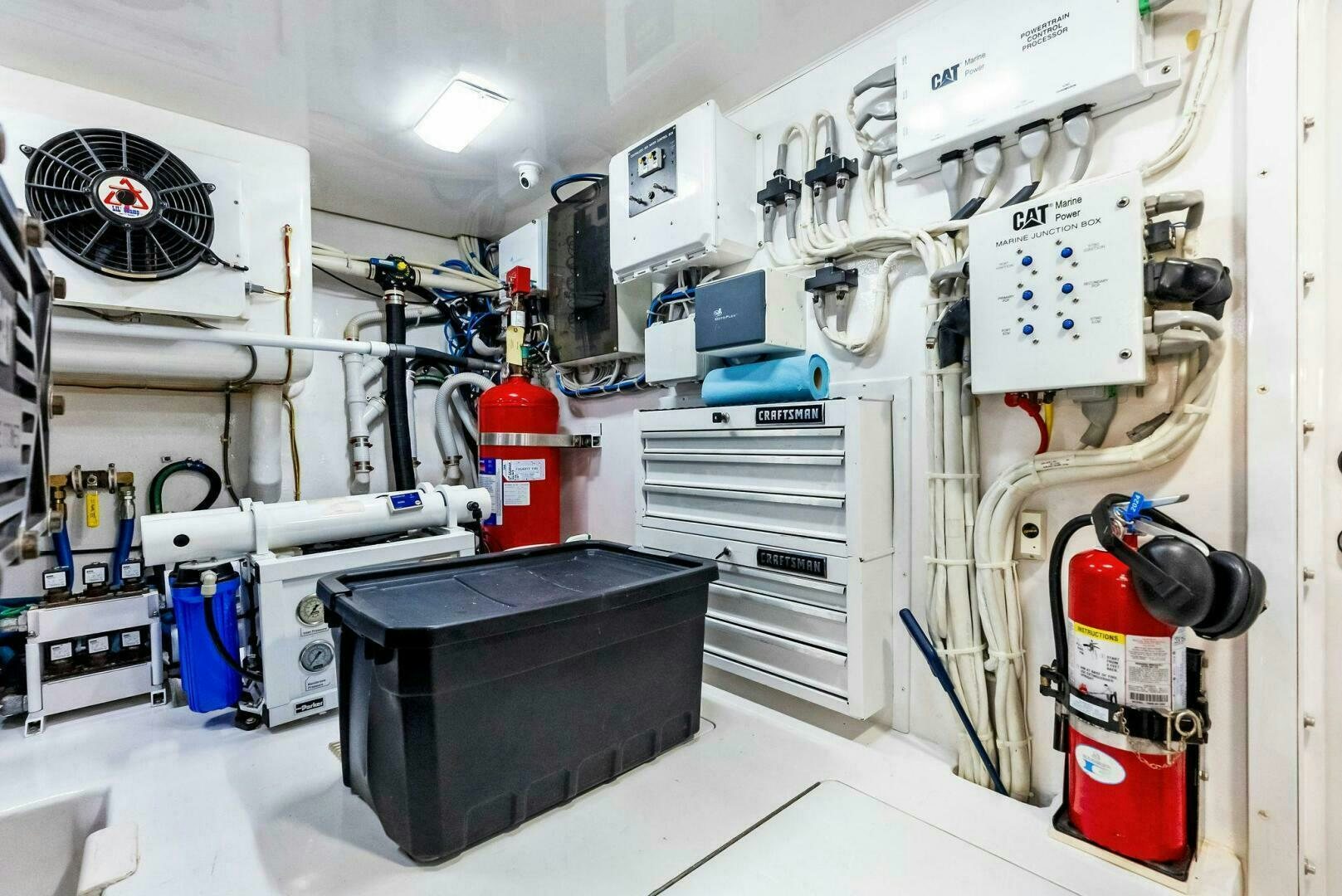 a room with machinery and equipment aboard PRINCESS LILY Yacht for Sale