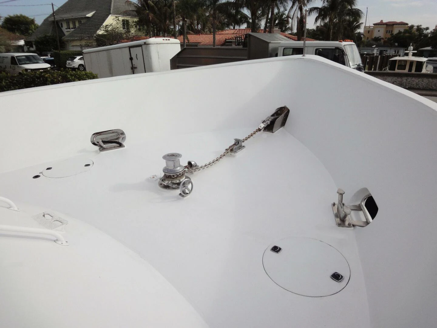 a snow covered car aboard PIER PRESSURE Yacht for Sale
