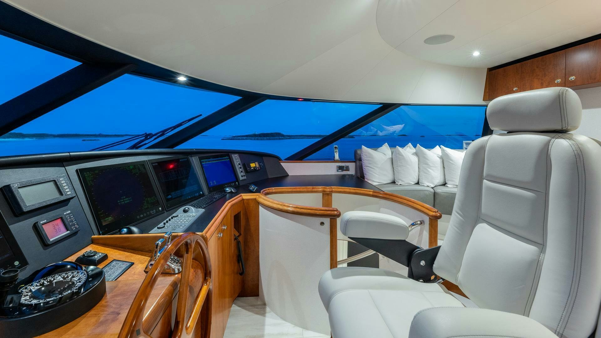 inside of a car aboard NO SHORTCUTS Yacht for Sale
