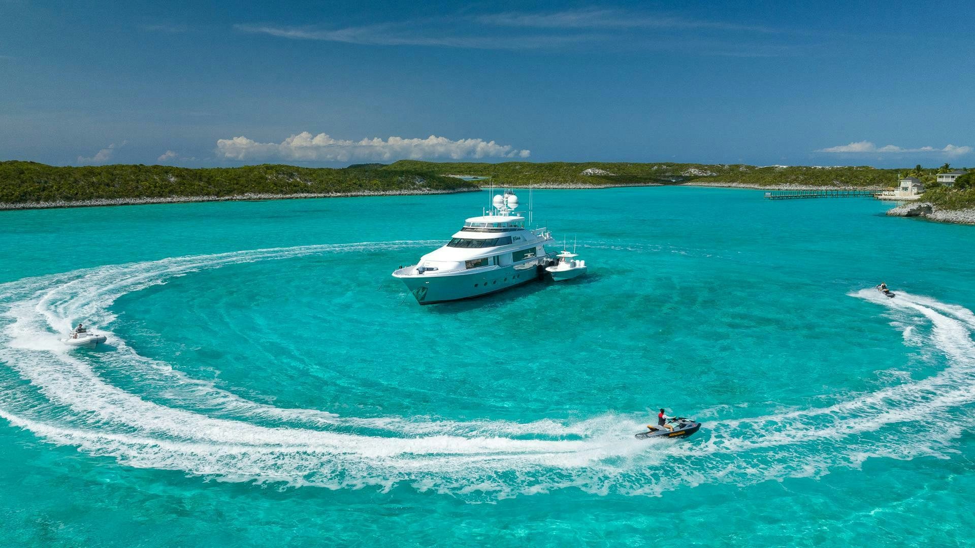 a boat sailing on the sea aboard NO SHORTCUTS Yacht for Sale