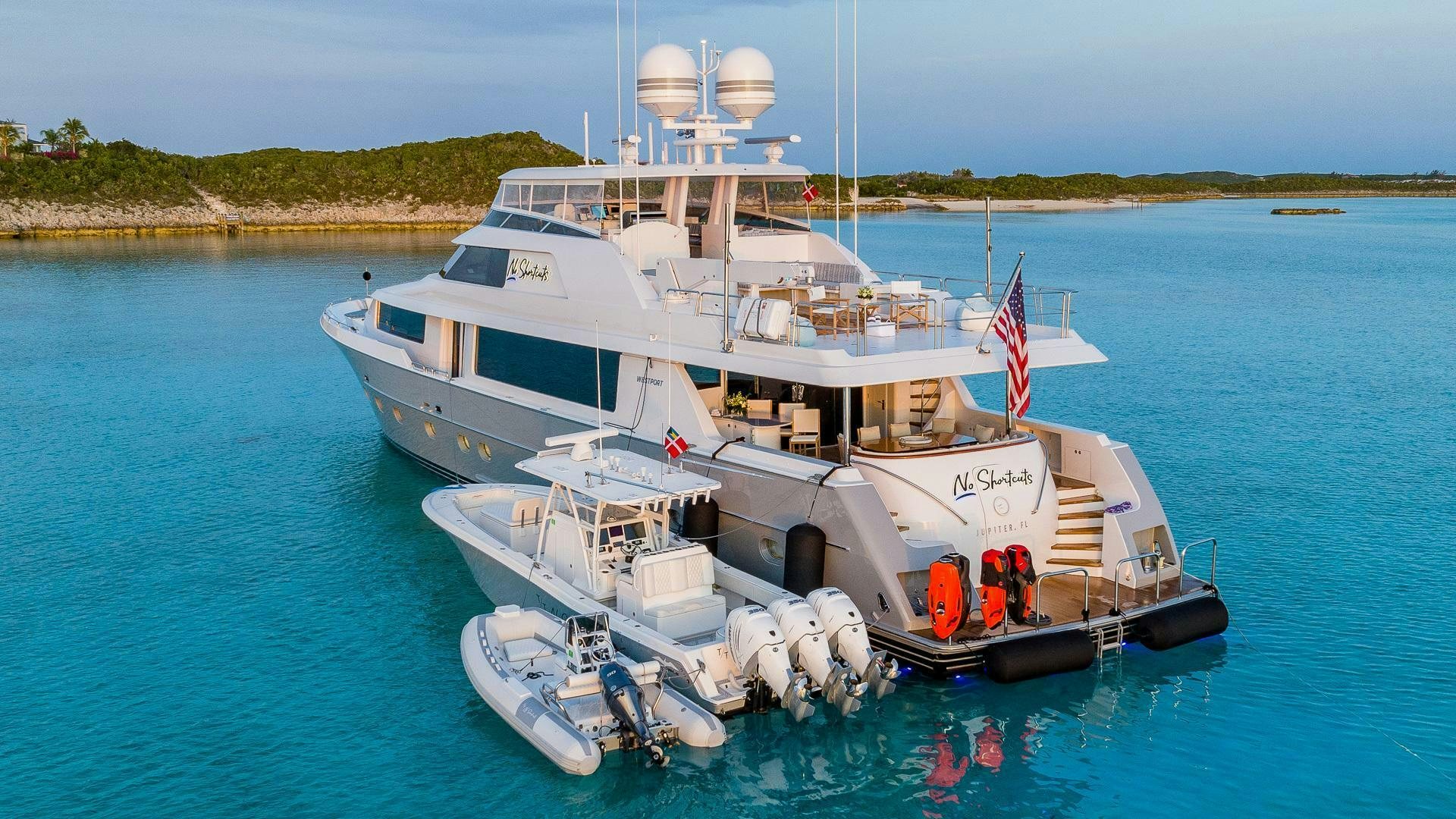 a boat on the water aboard NO SHORTCUTS Yacht for Sale