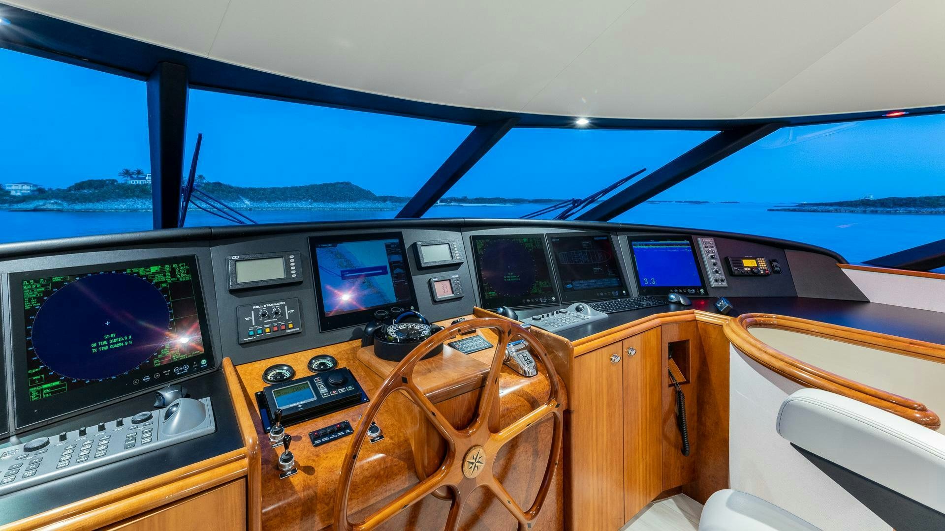 inside of a car aboard NO SHORTCUTS Yacht for Sale
