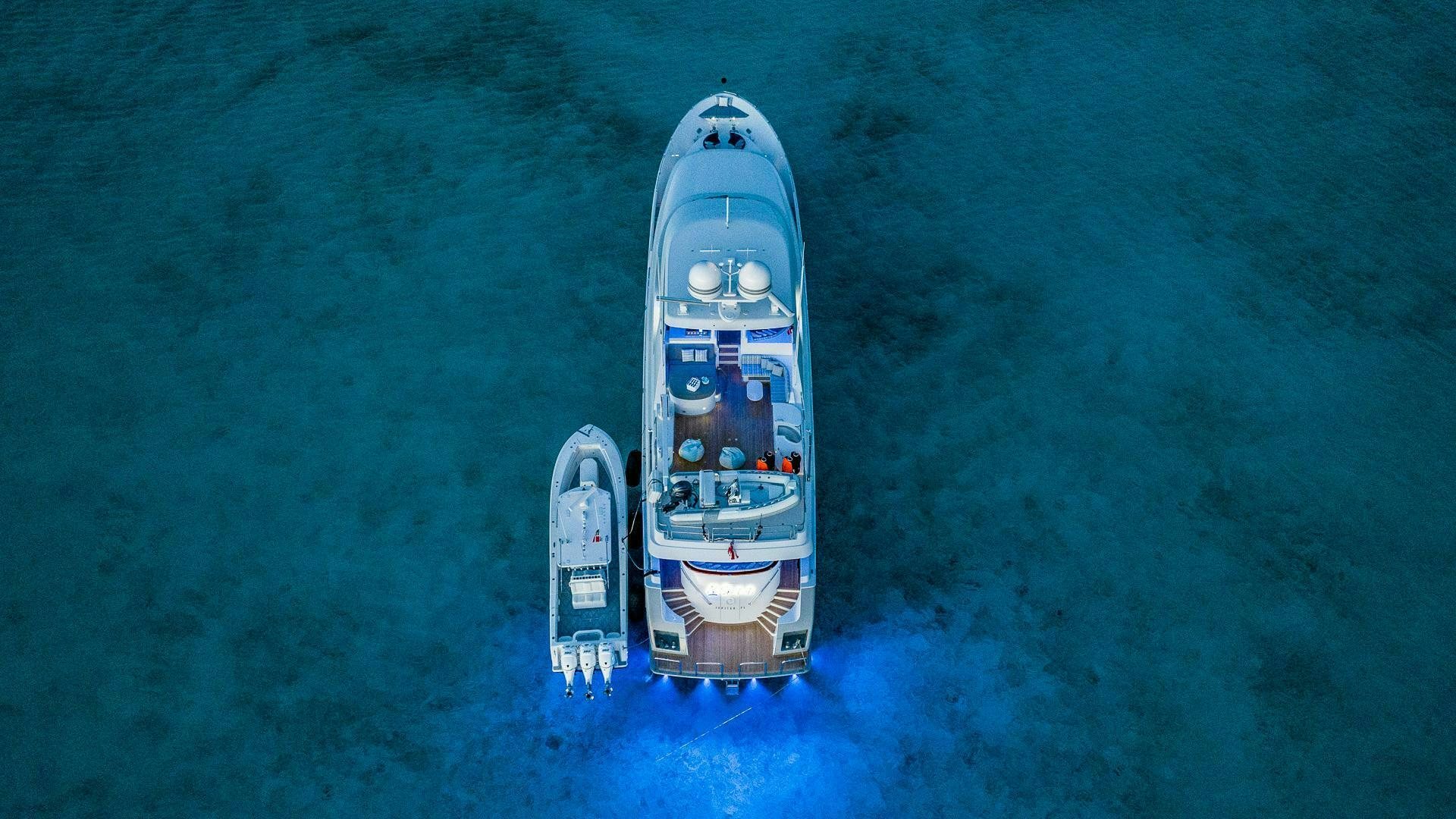 a high angle view of a boat aboard NO SHORTCUTS Yacht for Sale