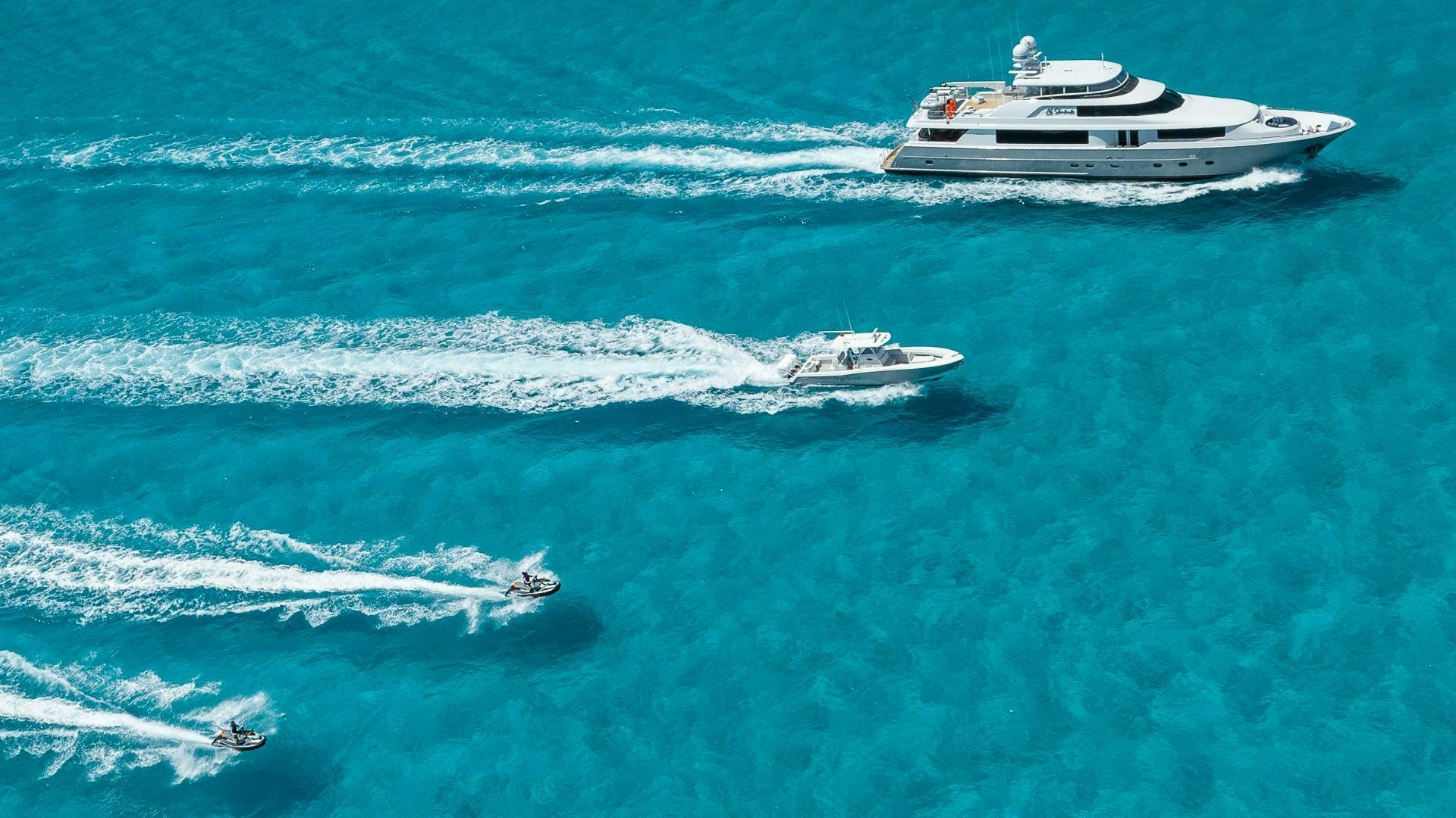 a boat in the ocean aboard NO SHORTCUTS Yacht for Sale