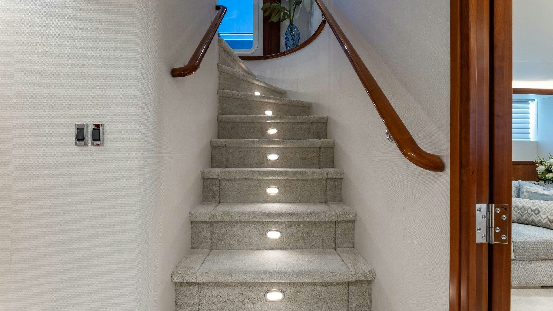 a set of stairs in a house aboard NO SHORTCUTS Yacht for Sale