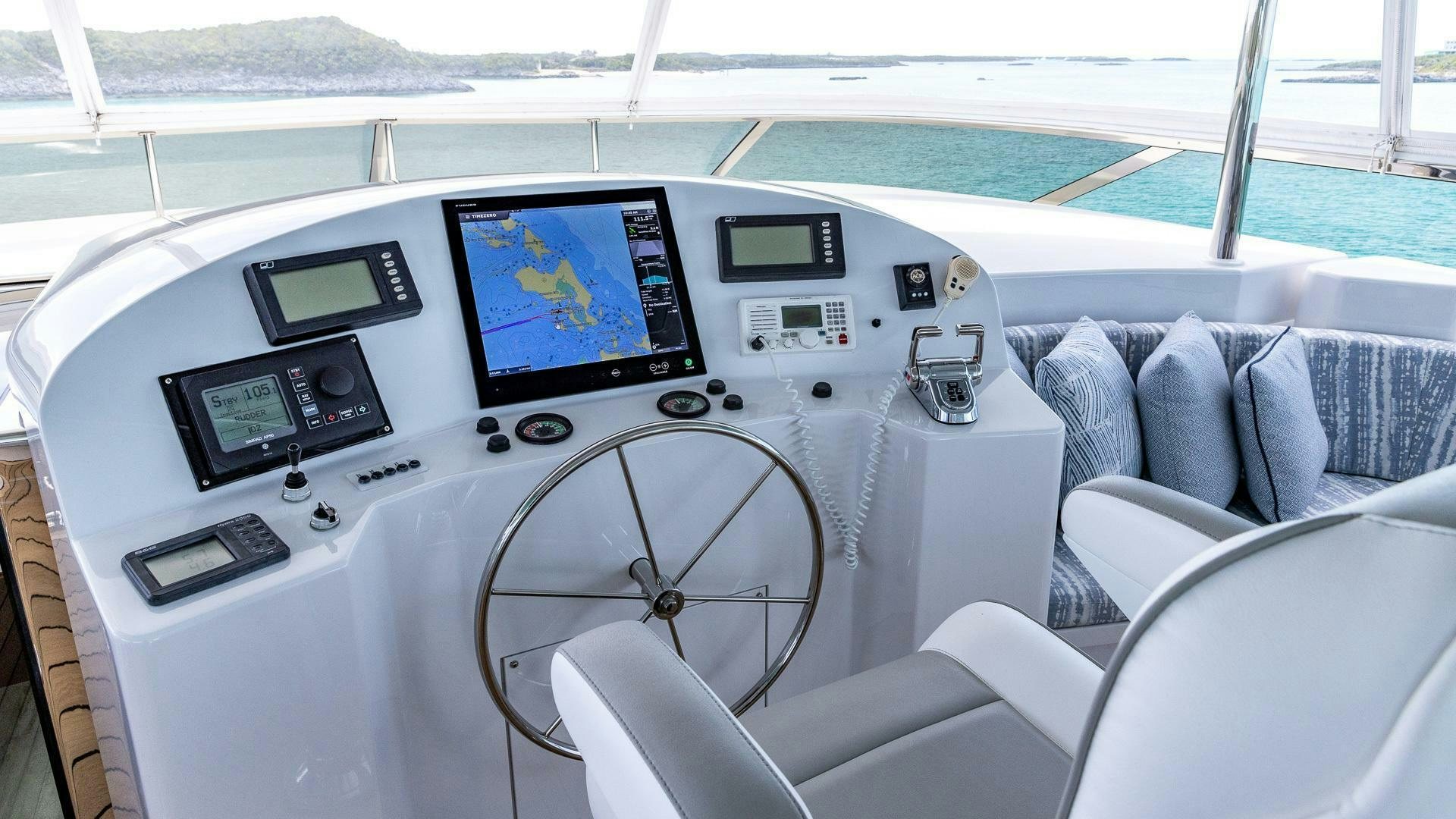 inside of a car aboard NO SHORTCUTS Yacht for Sale