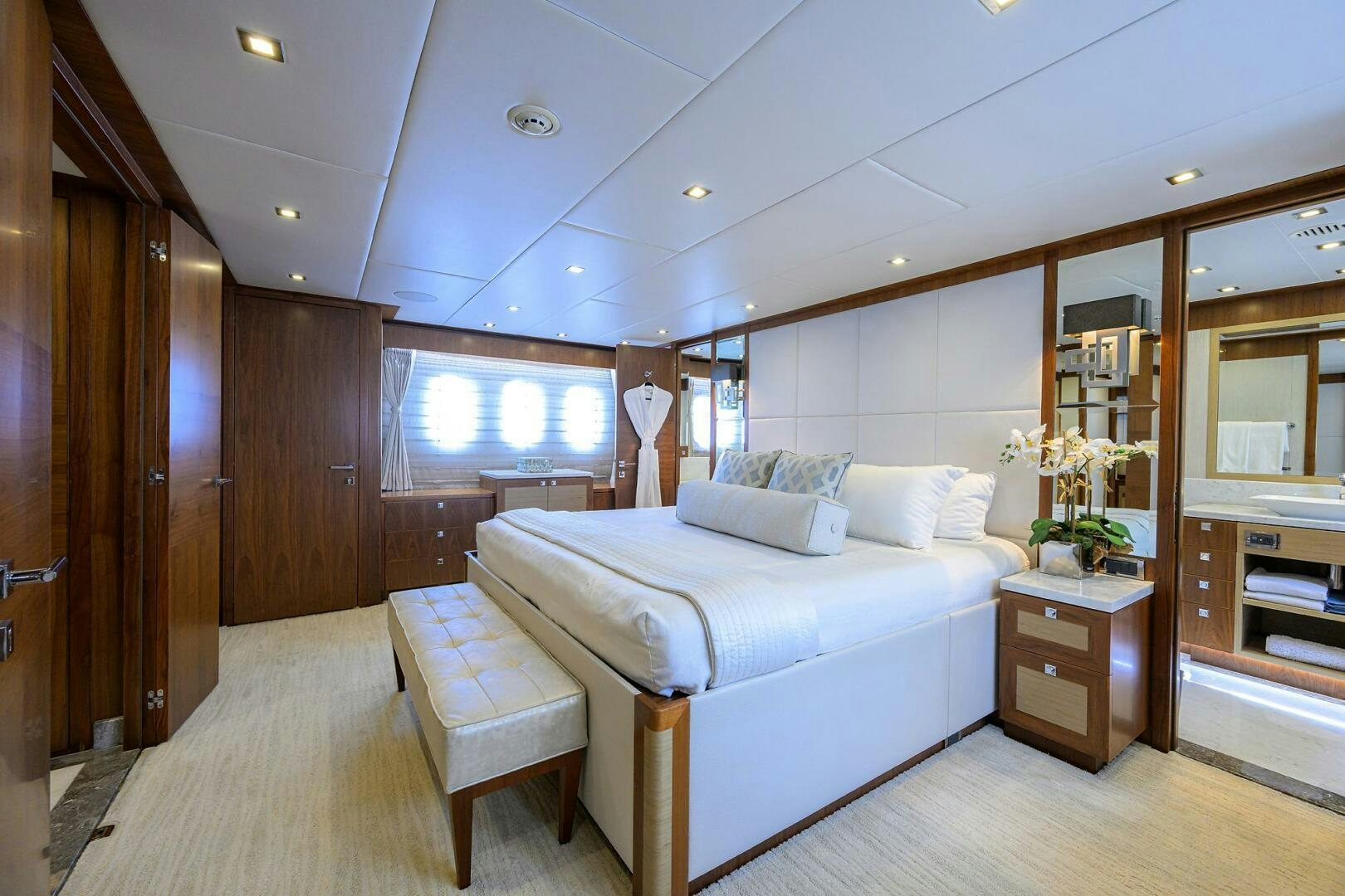 a large bedroom with a bed aboard SECOND AMENDMENT Yacht for Sale