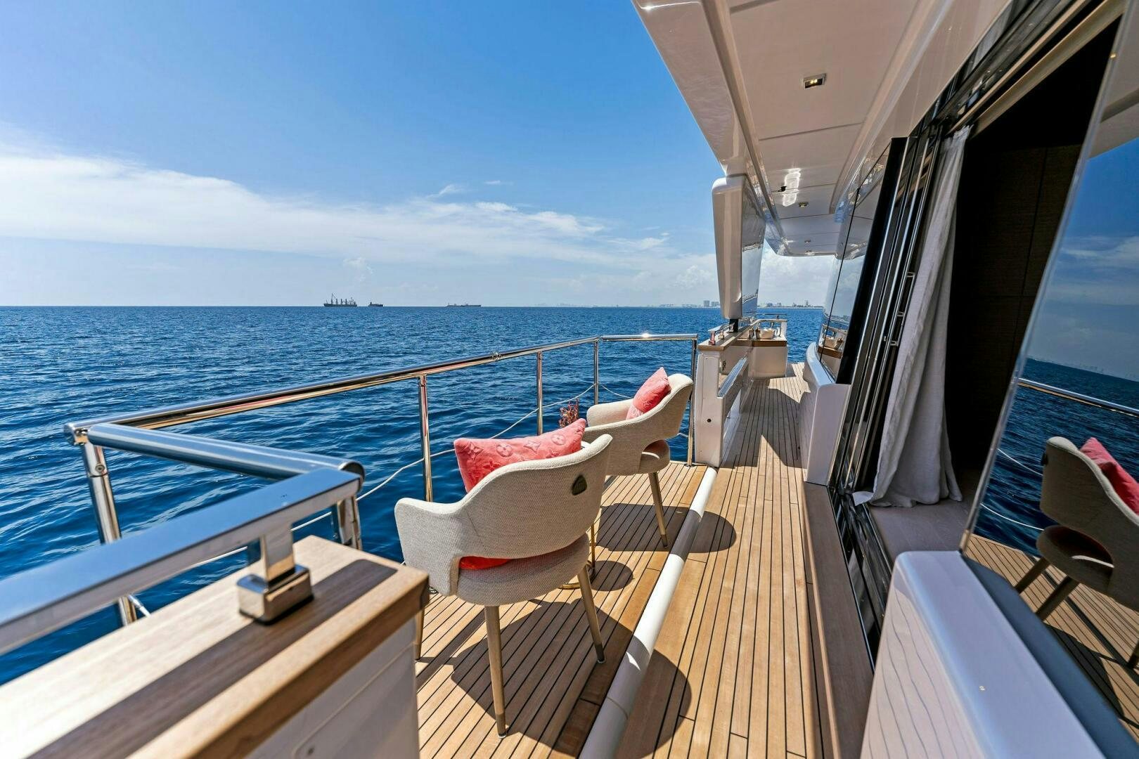 a boat on the water aboard FAMILIA Yacht for Sale