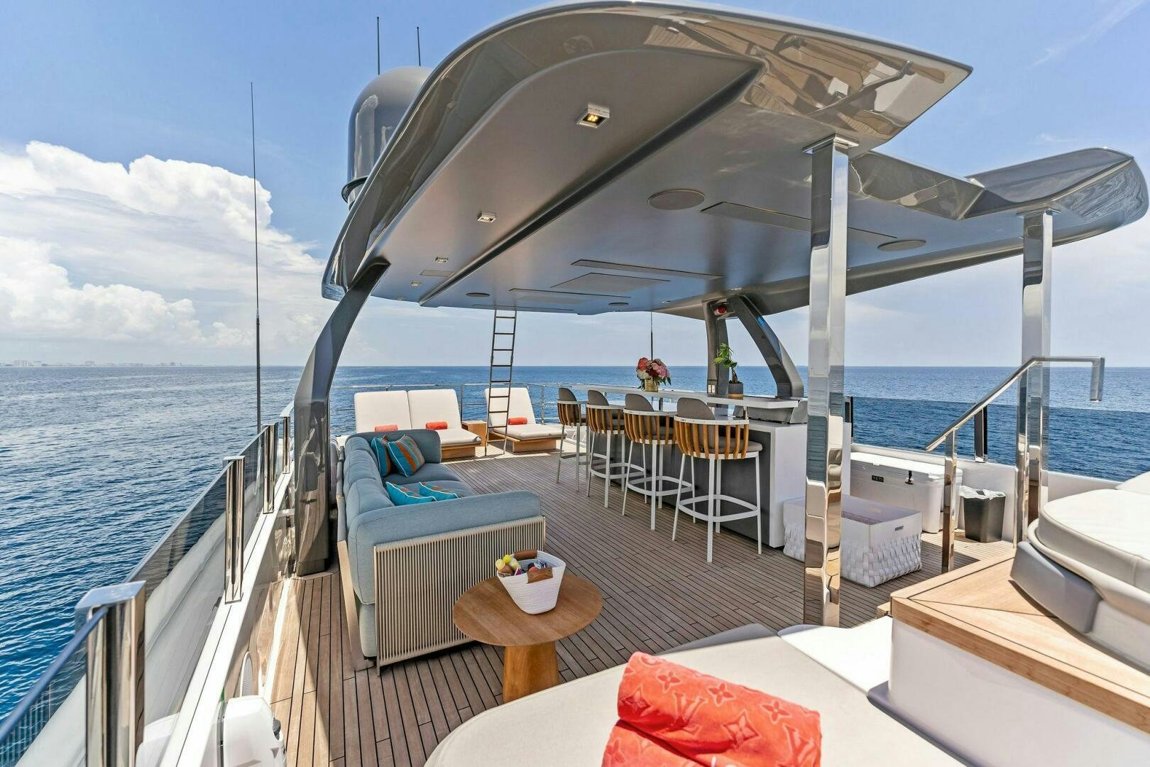 a boat on the water aboard FAMILIA Yacht for Sale