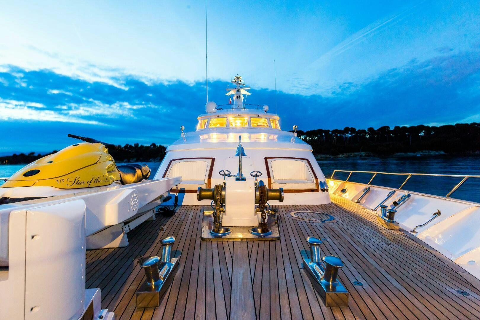 a large ship on a deck aboard STAR OF THE SEA Yacht for Sale