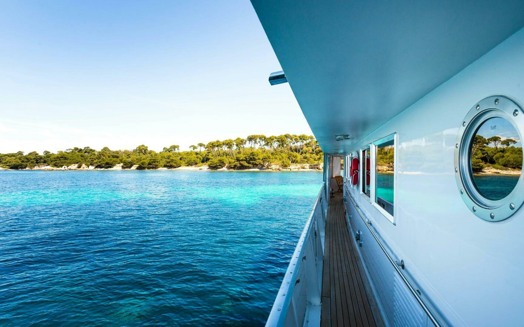 a boat on the water aboard STAR OF THE SEA Yacht for Sale