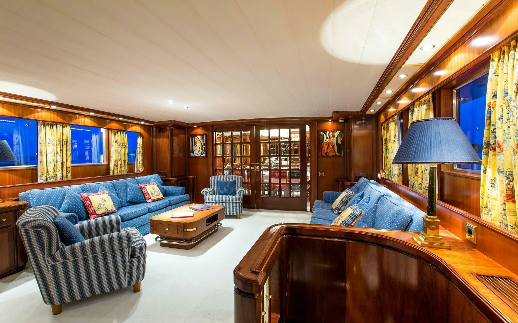 a large bedroom with a large bed aboard STAR OF THE SEA Yacht for Sale