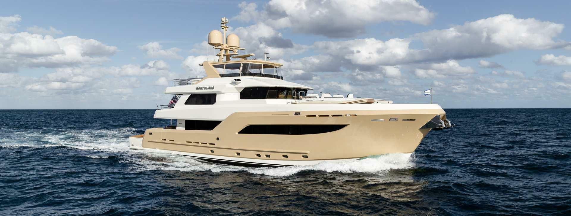 a white yacht in the water aboard NORTHLAND Yacht for Sale