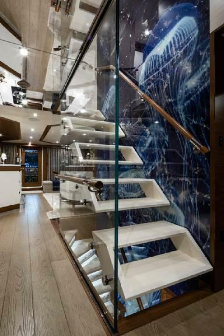 a large metal structure with shelves aboard NORTHLAND Yacht for Sale