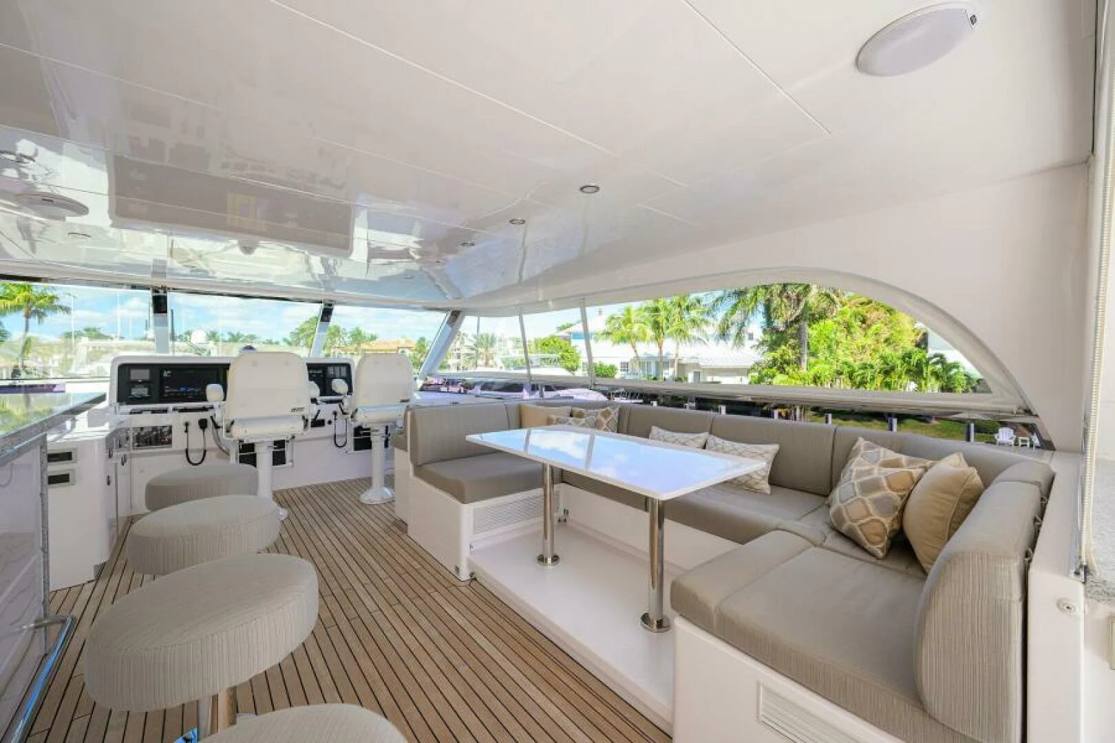 a large room with a couch and a table aboard JOURNEY Yacht for Sale