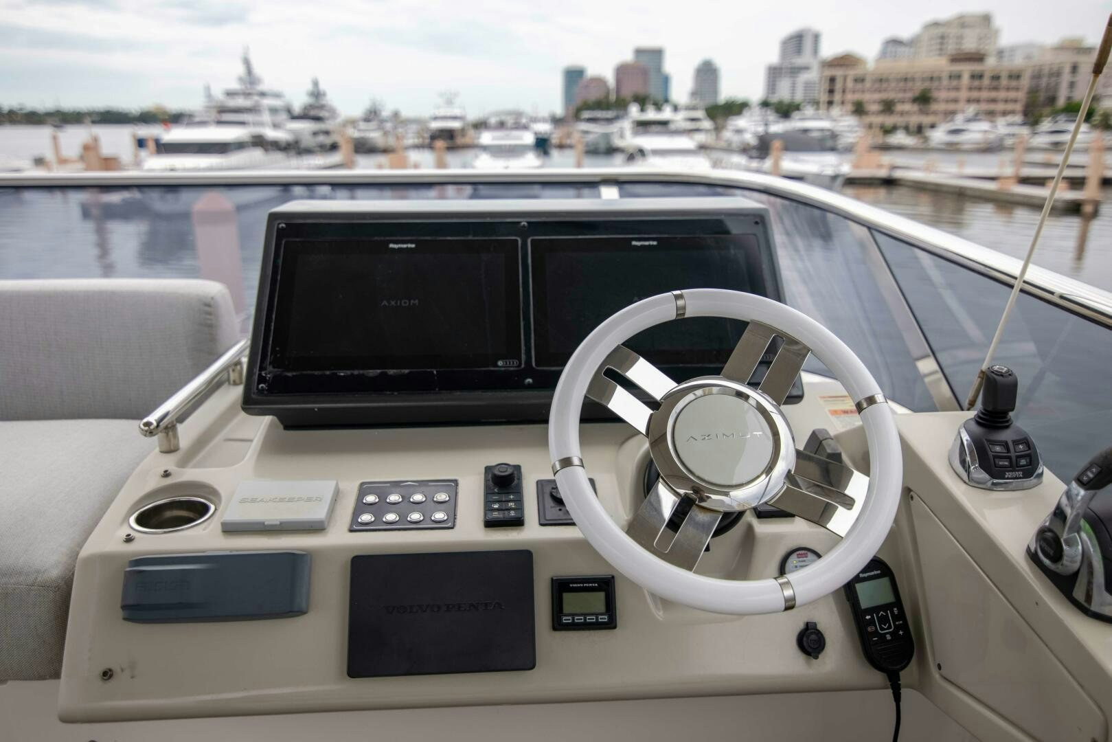 the inside of a car aboard TRIPLE PLAY Yacht for Sale