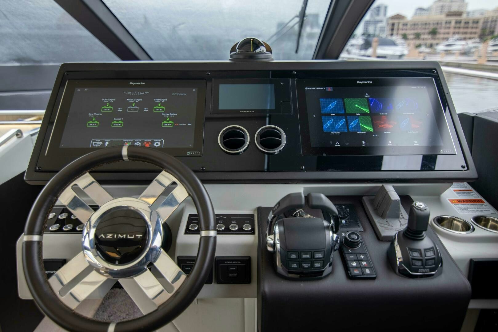 a dashboard of a car aboard TRIPLE PLAY Yacht for Sale