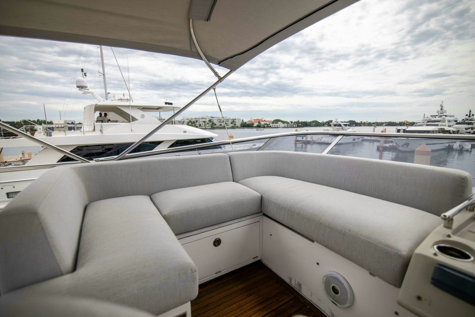 the inside of a boat aboard TRIPLE PLAY Yacht for Sale