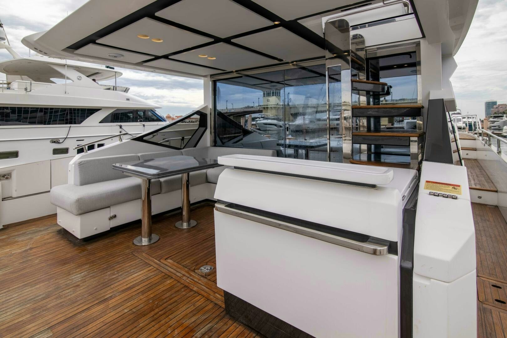 a room with a large display case aboard TRIPLE PLAY Yacht for Sale