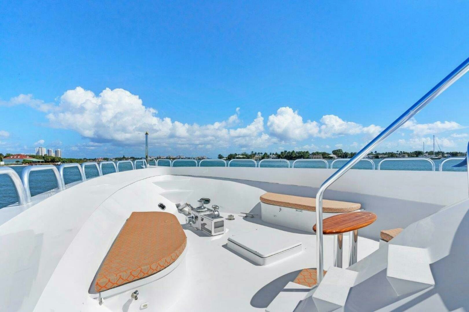 a lounge chair on a boat aboard ENVISION Yacht for Sale