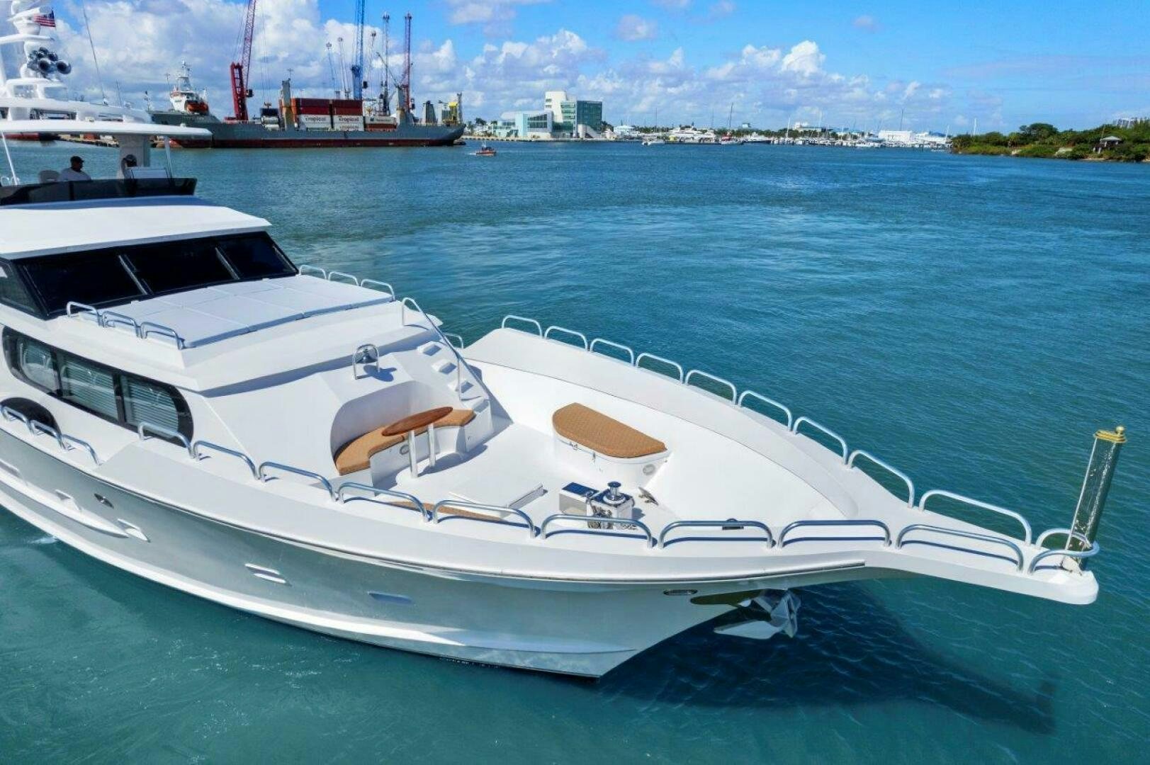 a boat in the water aboard ENVISION Yacht for Sale