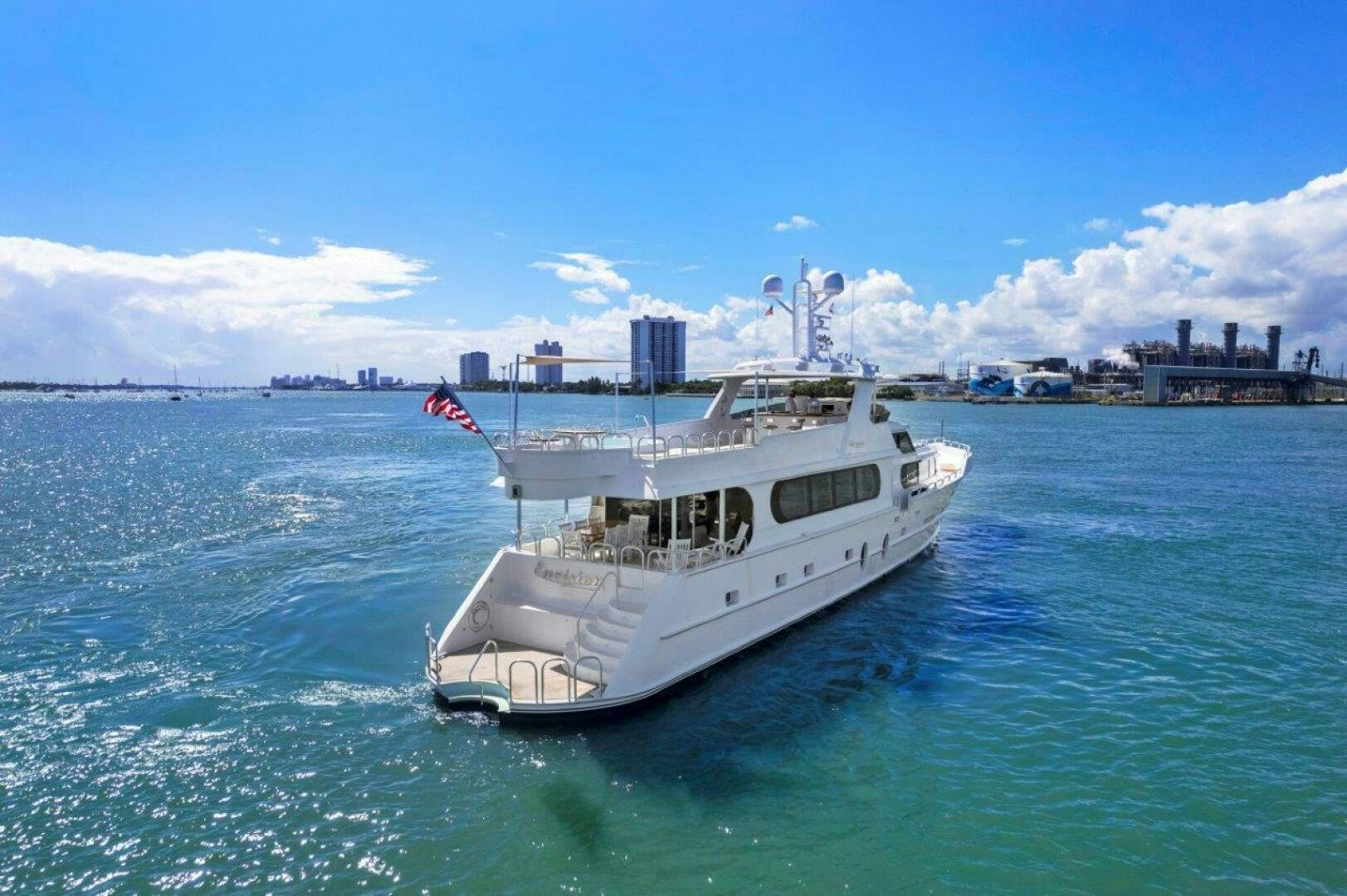 a boat in the water aboard ENVISION Yacht for Sale