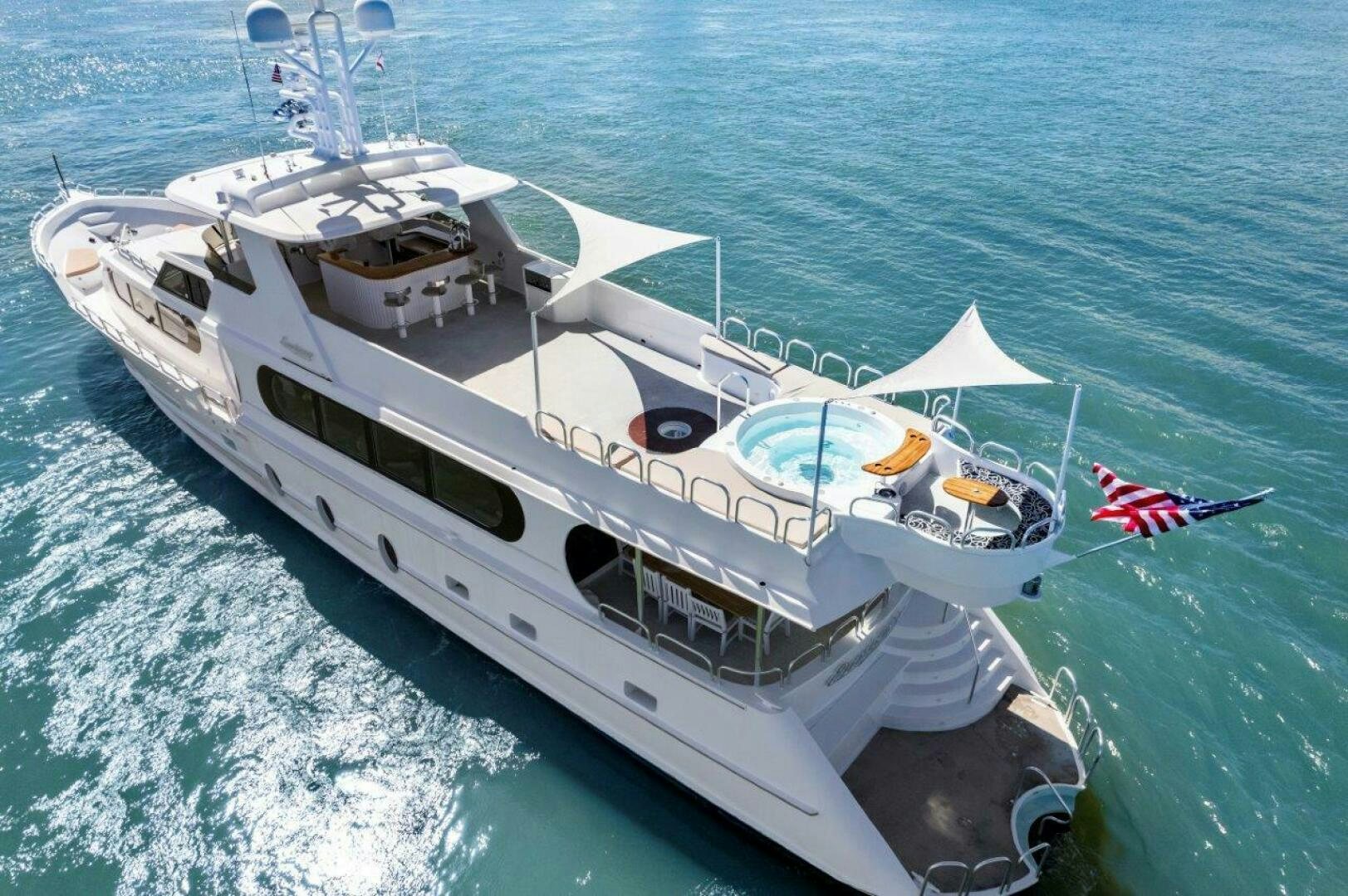 a boat on the water aboard ENVISION Yacht for Sale