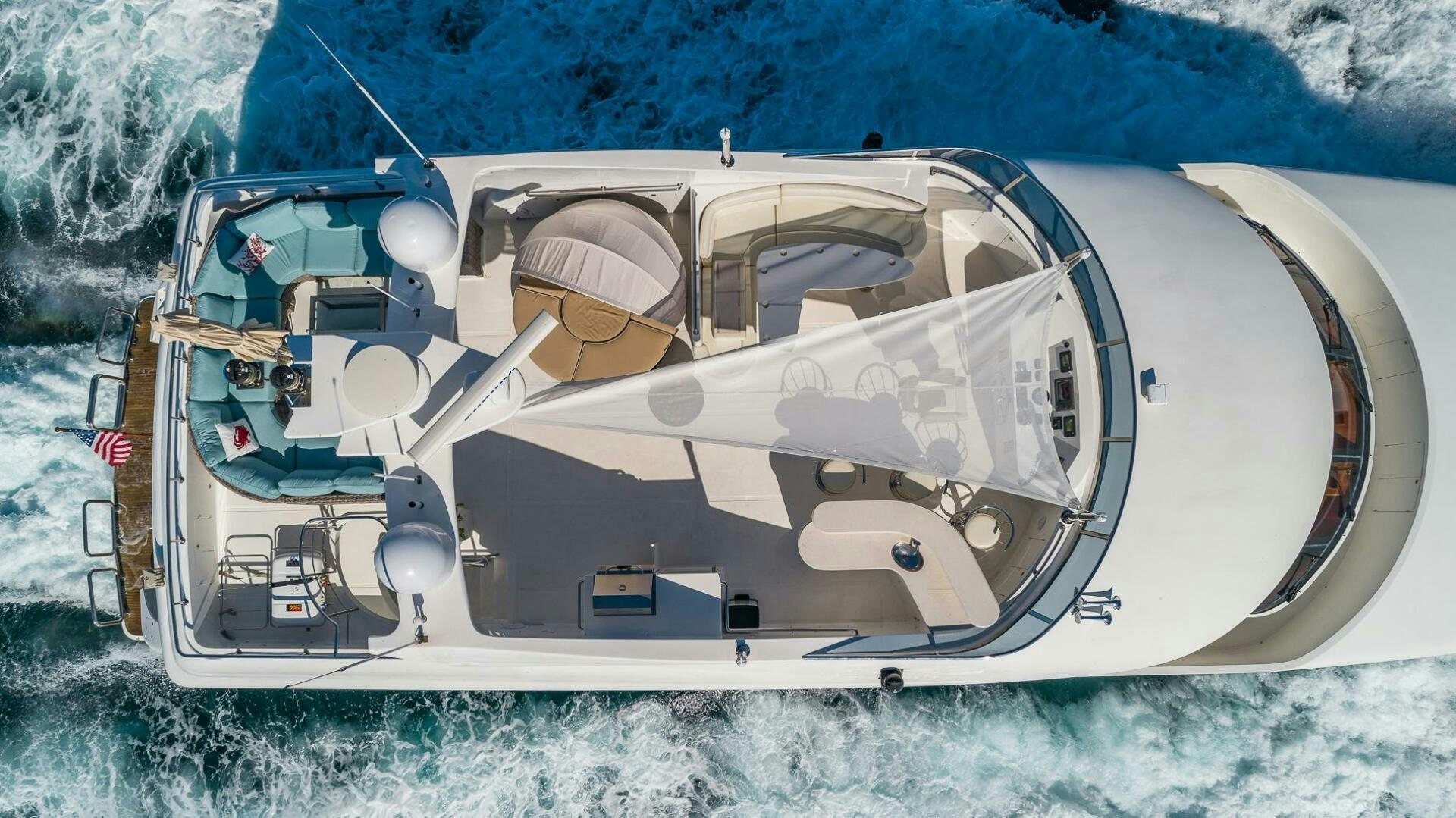 a space shuttle on a body of water aboard SCOTT FREE Yacht for Sale