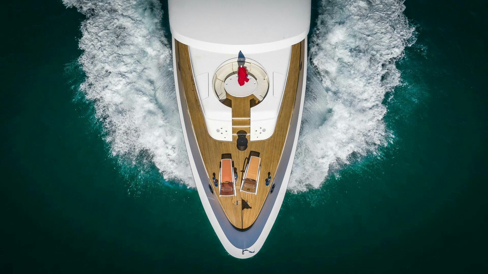 a white space ship aboard SCOTT FREE Yacht for Sale