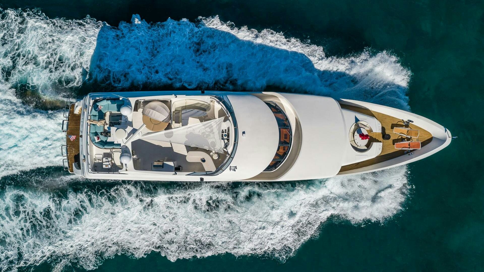 a space ship in the ocean aboard SCOTT FREE Yacht for Sale