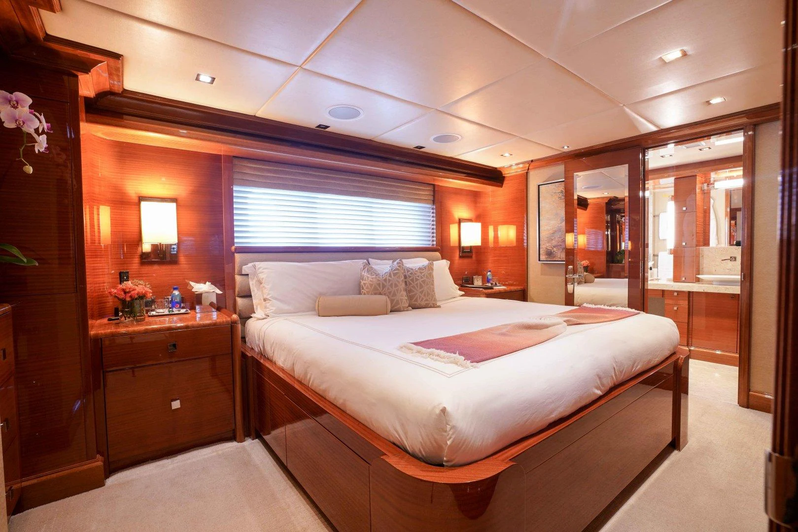 a bedroom with a bed aboard ASPEN ALTERNATIVE Yacht for Charter