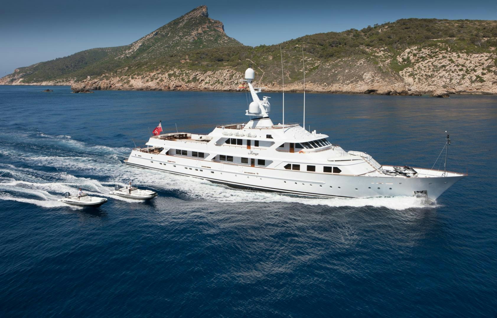 a boat in the water aboard MIRAGE Yacht for Charter