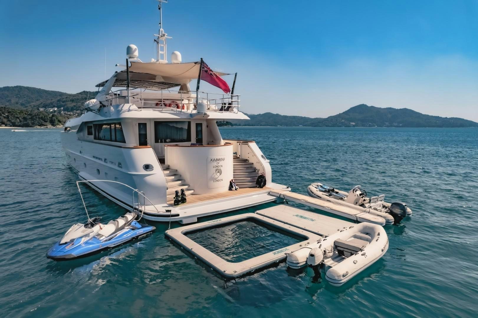 a boat on the water aboard XANADU OF LONDON Yacht for Sale