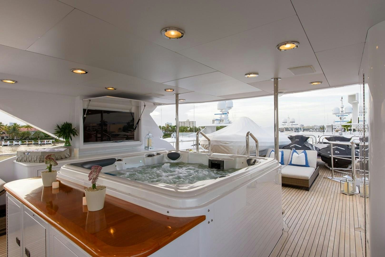 a large modern kitchen aboard FAR FROM IT Yacht for Charter