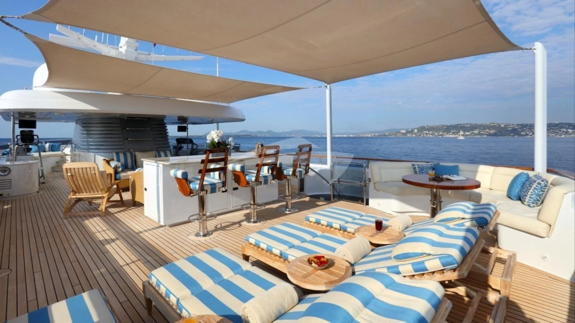 a boat on the water aboard HELIOS 2 Yacht for Charter