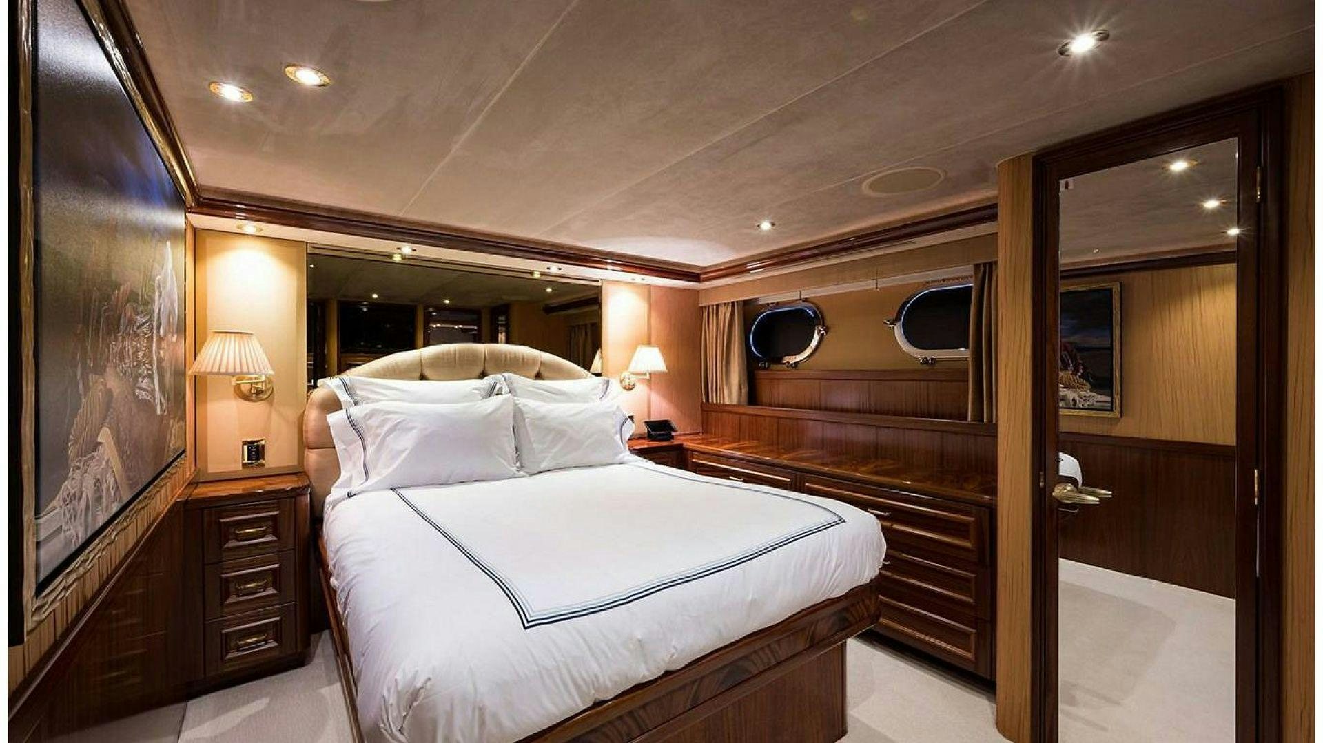 a room with two beds aboard NOW OR NEVER Yacht for Charter