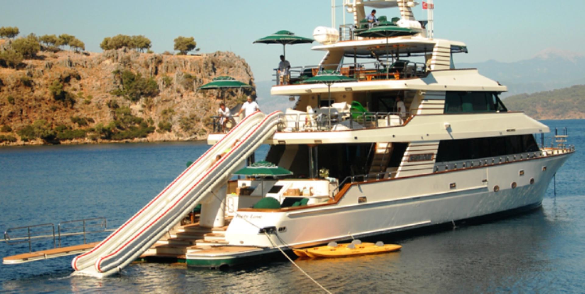 a boat with a dock aboard FORTY LOVE Yacht for Charter