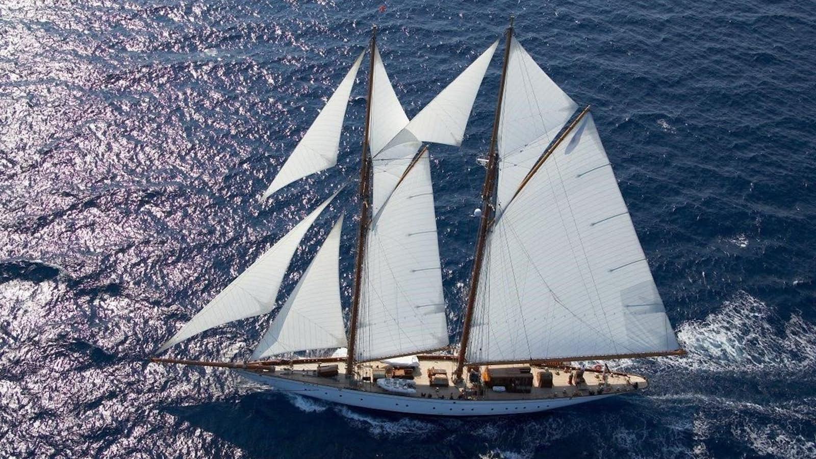 a sailboat in the water aboard GERMANIA NOVA Yacht for Sale