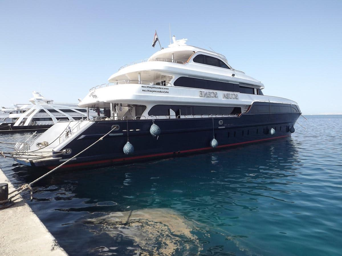 a boat on the water aboard SCUBA SCENE Yacht for Sale